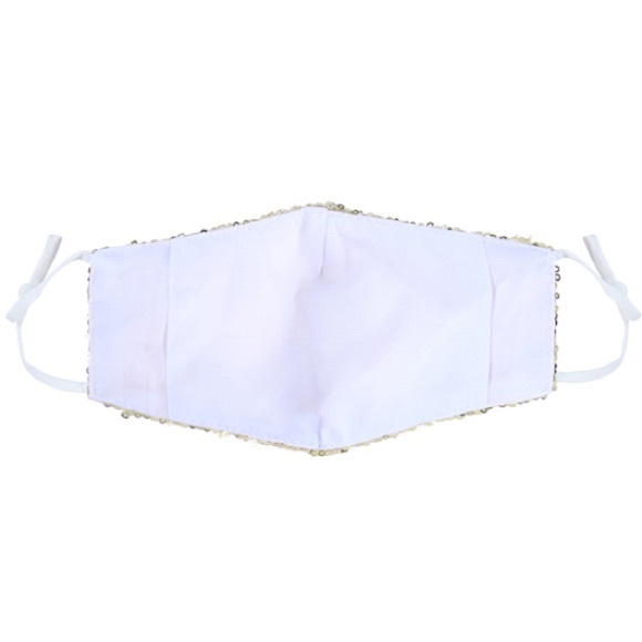 ROSE GOLD GLITTER SEQUINS HOLIDAY FACE MASK - Picture 2 of 2